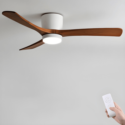 Nordic Holzbodenventilator mit Licht 42/48 Zoll mit LED für Wohnzimmer &amp; Schlafzimmer Beleuchtung