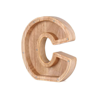 Holz Alphabet Sparschwein Buchstaben Spardose