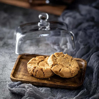 Holz-Butterdose mit Glasdeckel - Elegant &amp; Praktisch