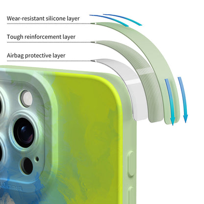 Schlagfeste Schutzhülle mit 9H gehärtetem Glas und flüssigem Silikon für Ihr iPhone