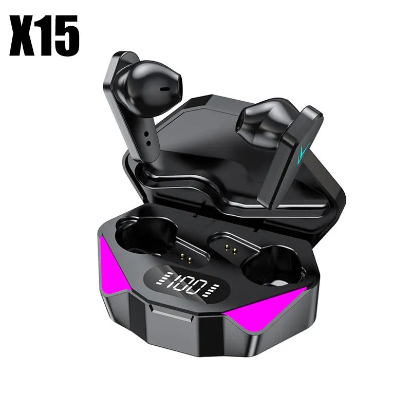 X15 TWS Gaming Ohrstöpsel drahtlose Bluetooth Kopfhörer mit Mic Bass Audio Sound Positionierung 9D Stereo Musik HiFi Headset für Gamer