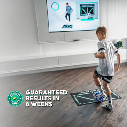 Football Pro Trainingsmat | Rutschfest, 2x2m Fläche &amp; Video-Programm zur Fähigkeitsverbesserung und Heimtraining