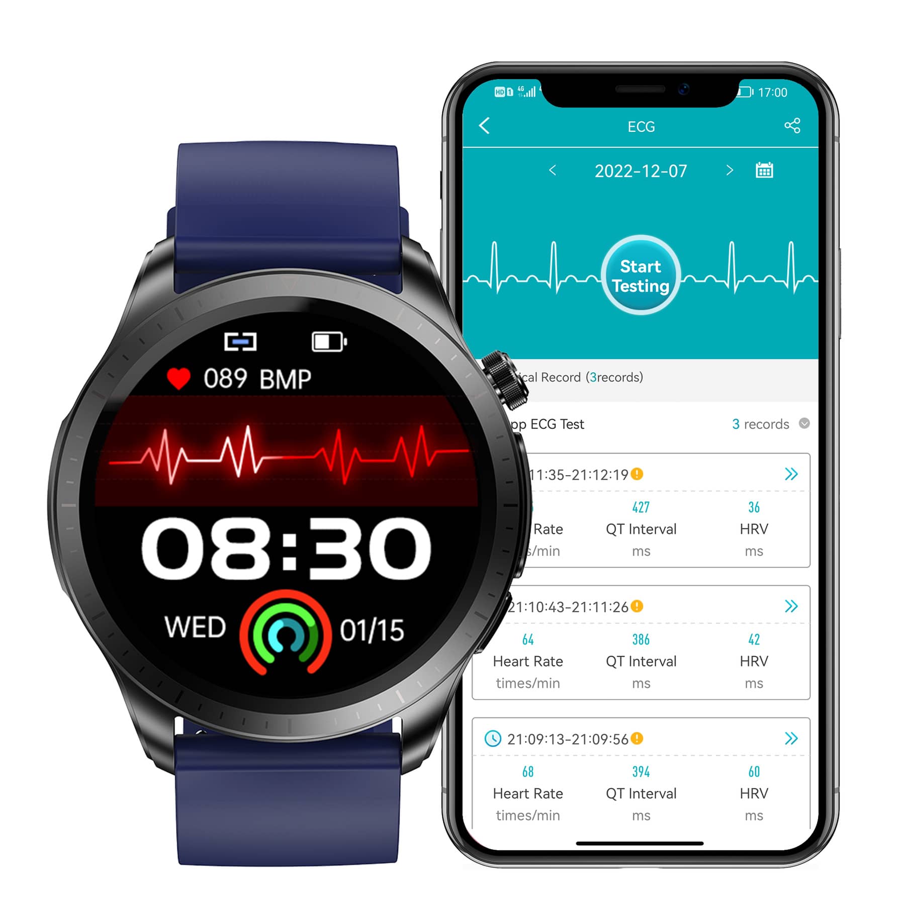 Zelara Intelligente Blutdruck- und Blutzucker-EKG-Überwachung Suga Pro Health Smart Watch