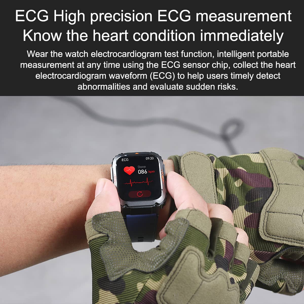 Zelara Fashion Outdoor Sports Health Smart Watch ECG/EKG Blutzucker Bluetooth Anruf 100+ Sportmodi