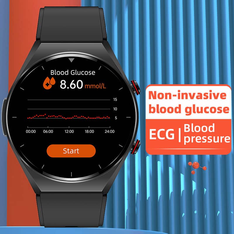 Zelara Ein-Klick-Blutzucker-Blutdruck-EKG/EKG HRV-Herzmessung Suga Pro Health Smart Watch