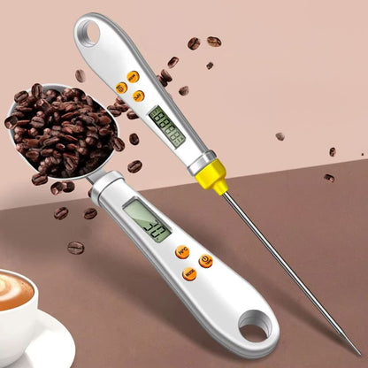 2-in-1 Digitale Mini Löffelwaage &amp; Lebensmittelthermometer