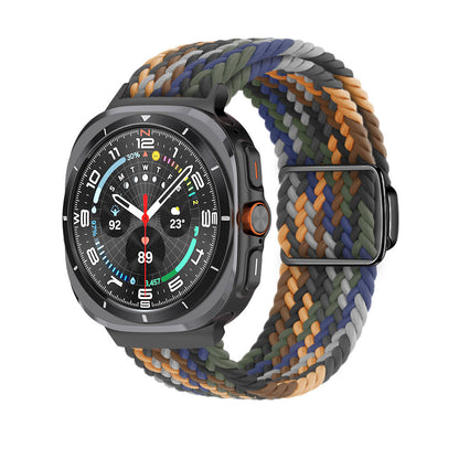 Magnetische Schnalle gewebtes Nylonarmband für Samsung Galaxy Watch Ultra