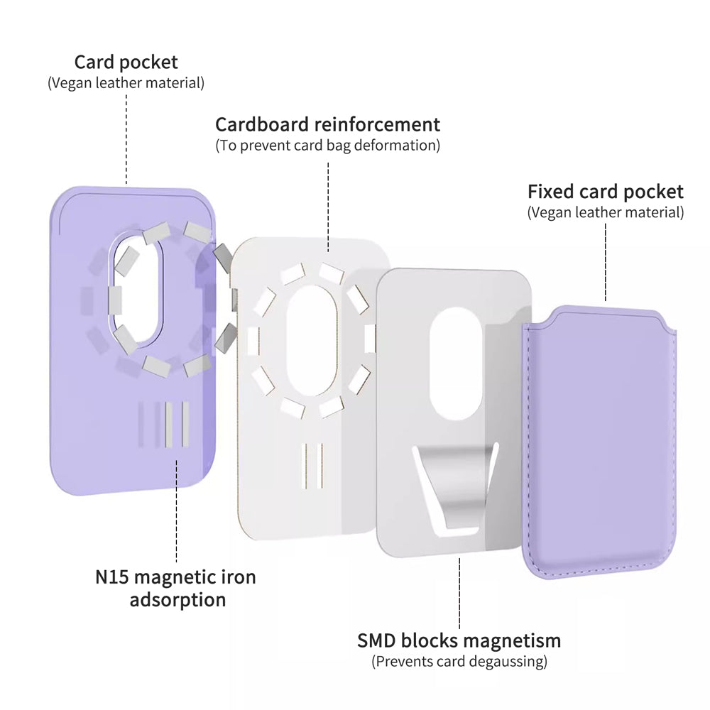 CASEPEACH Magnetischer Lederkartenhalter für iPhone – Minimalistisches Design, MagSafe-kompatibel