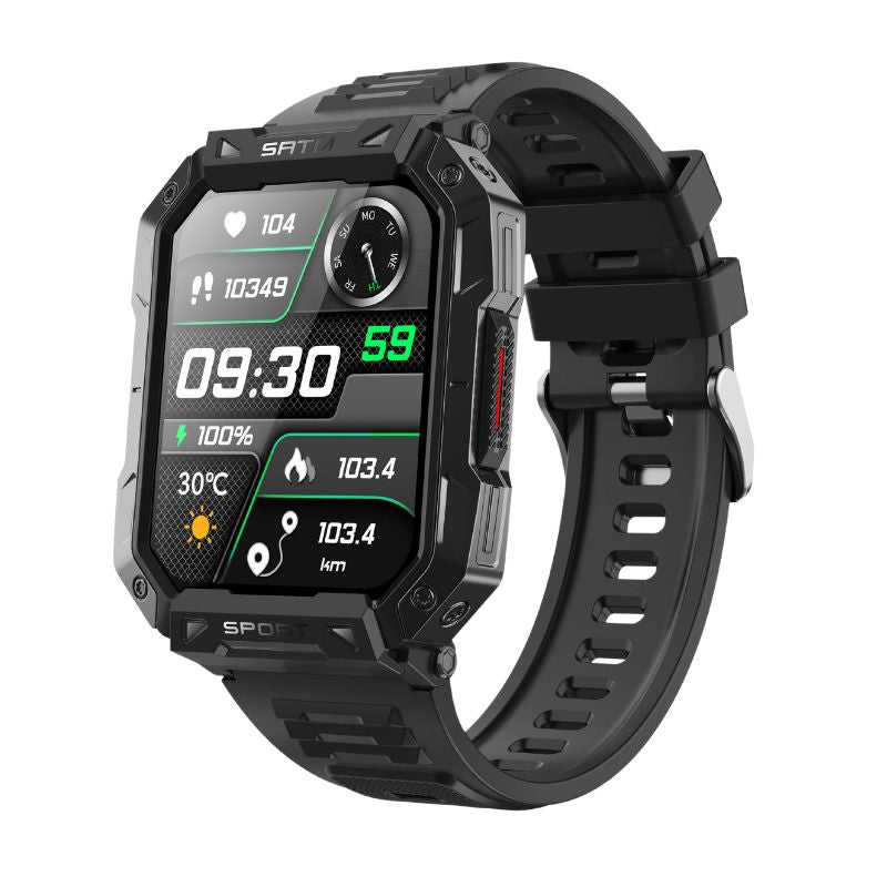 Zelara 2,10-Zoll-HD-Großbild-EKG/EKG-Blutzucker-Sport-Bluetooth-Gesundheits-Smartwatch