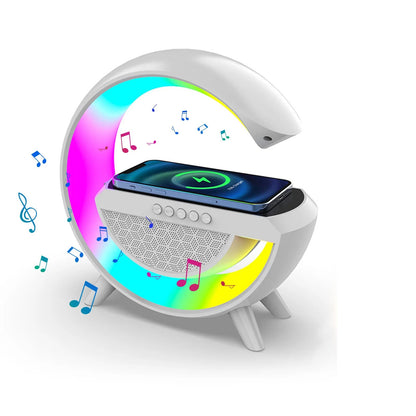 4-in-1 Smart Alarm Clock | Stimmungslicht | Bluetooth-Lautsprecher | Drahtloses Ladegerät