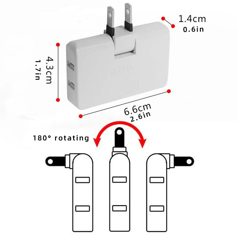 Drehbarer Steckdosenadapter