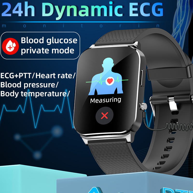 Zelara HD ECG/EKG Blutzucker-Gesundheitsüberwachung Smart Sportuhr für Mann oder Frau