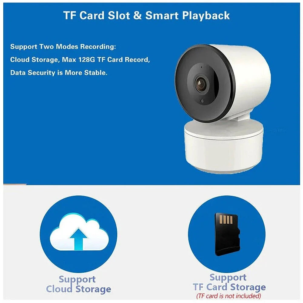 Tuya 360° Drahtlose Smart WiFi Kamera 1080P Innenbewegungsverfolgung, Cloud-Speicher Babyphone &amp; Sicherheitsüberwachung