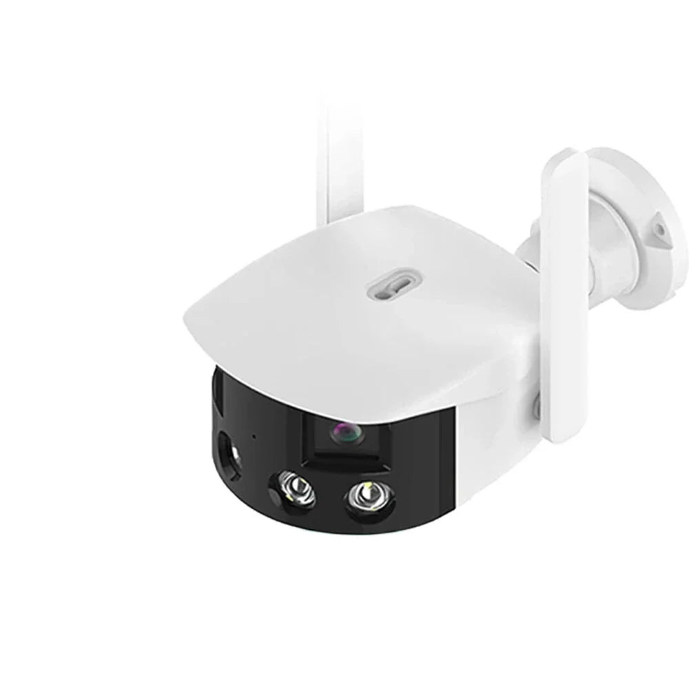 2K 4MP Dual-Lens Panorama WiFi Kamera 180° Weitwinkel KI-Erkennung Nachtsicht Gegensprechsystem Wetterfest IP Kamera EU-Stecker