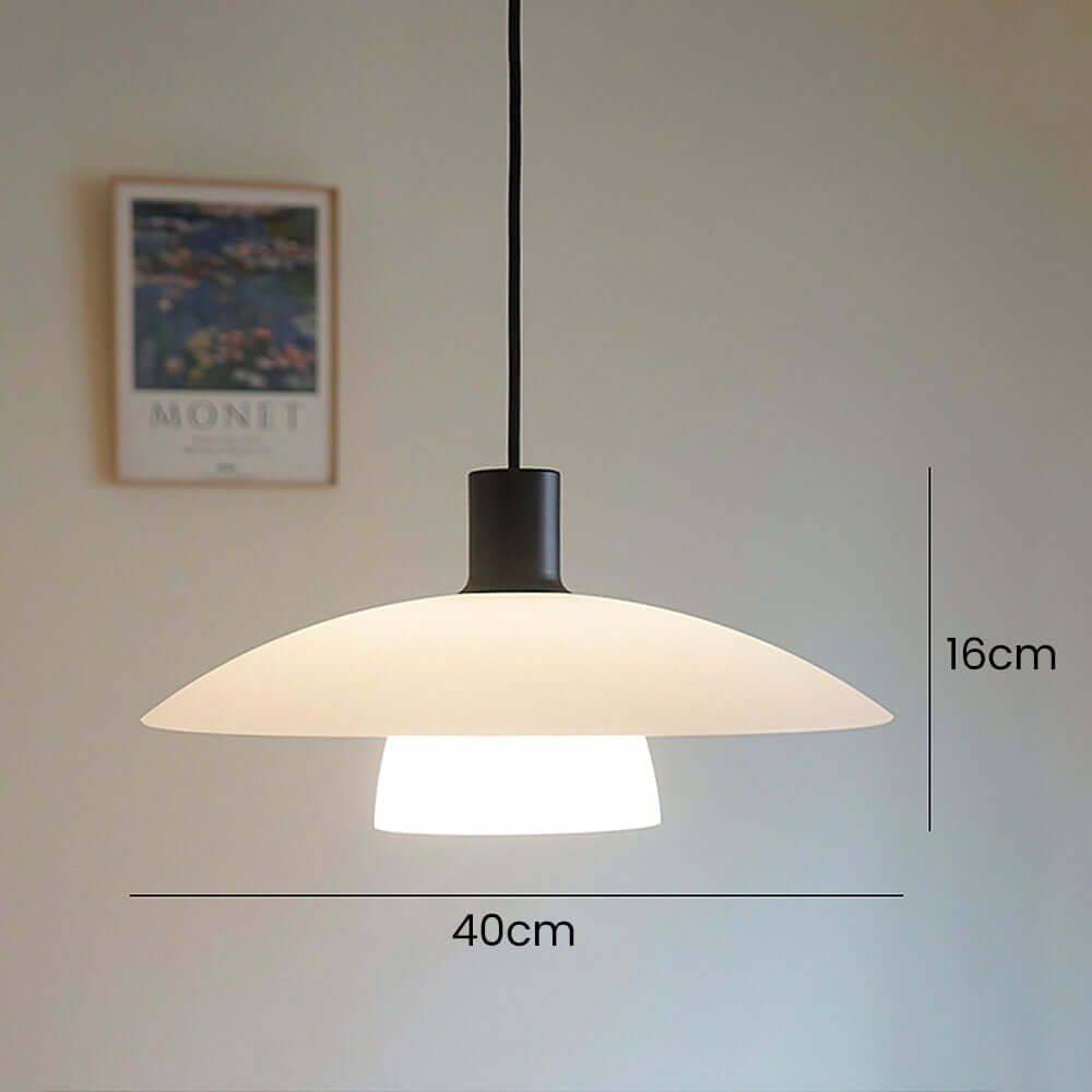 Minimalistische Pendelleuchte Weißglas
