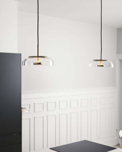 Moderne Pendelleuchte - Messing &amp; Glas