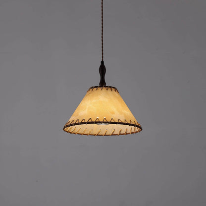 Holz &amp; Stoff Hängeleuchte