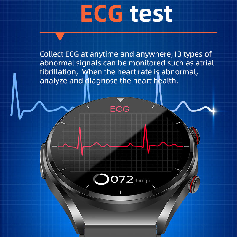 Ein-Klick Blutzucker|Blutglukose Blutdruck EKG|EKG HRV Herzfrequenzmonitor Gesundheits-Smartwatch