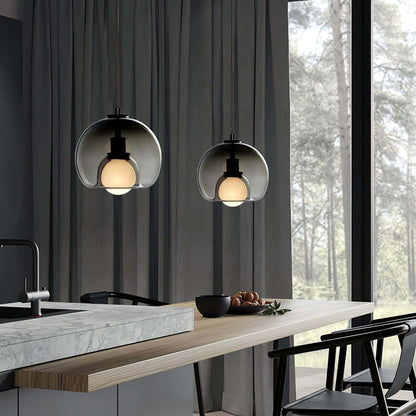 Moderne Pendelleuchte - Metall &amp; Glas