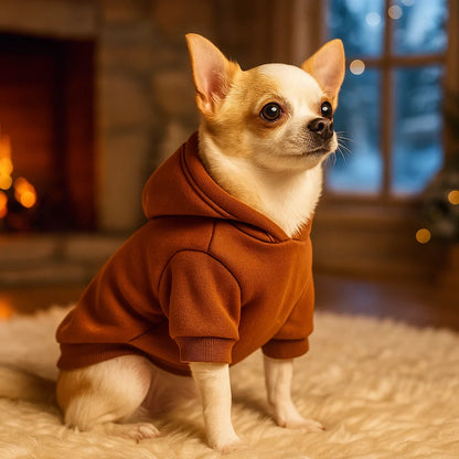 Hundemantel mit Kapuze | Warmer Fleece Hoodie für Hunde im Winter