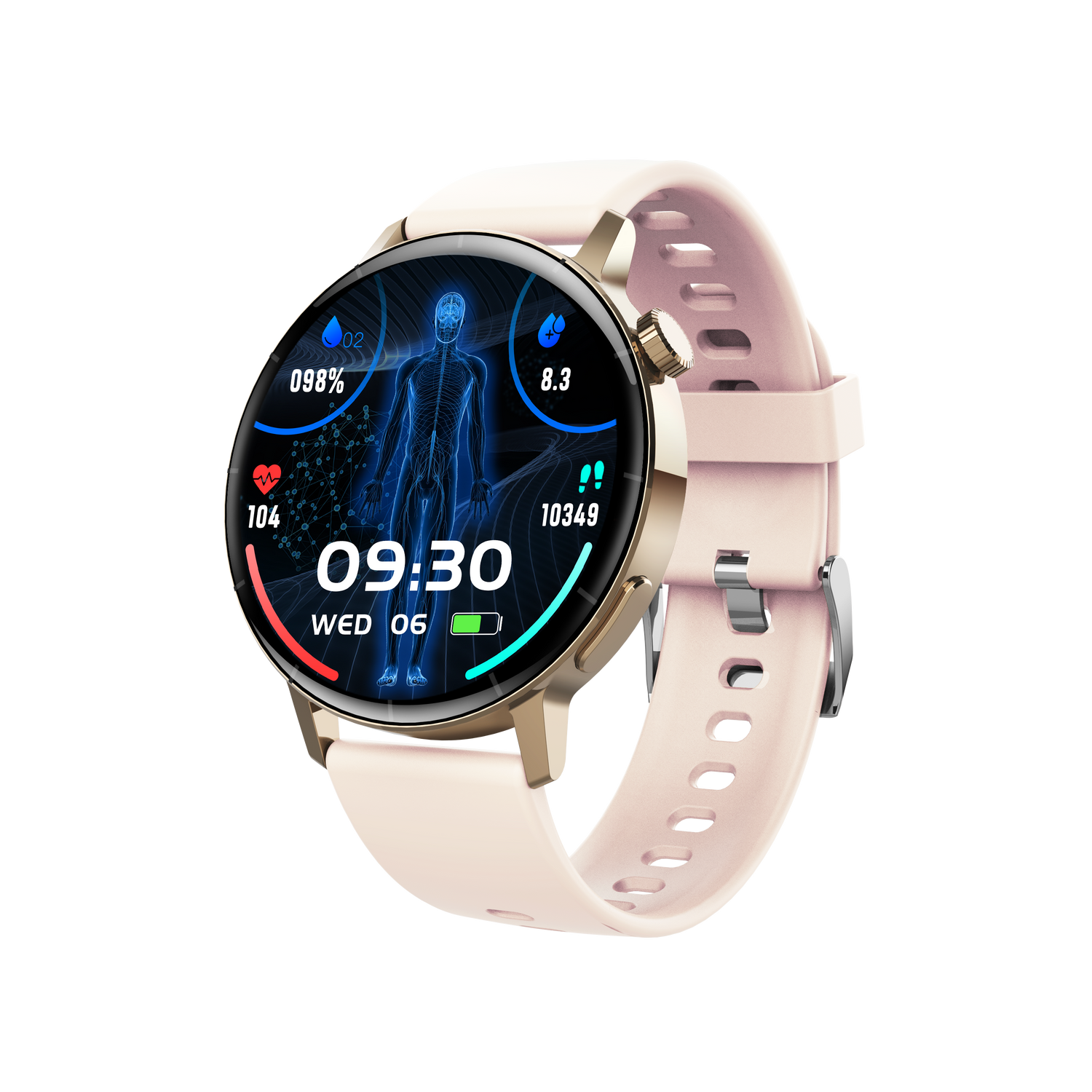 Zelara Watch 5 pro Blutzucker-, Blutsauerstoff-, Blutfett- und Druck-HRV-Erkennung