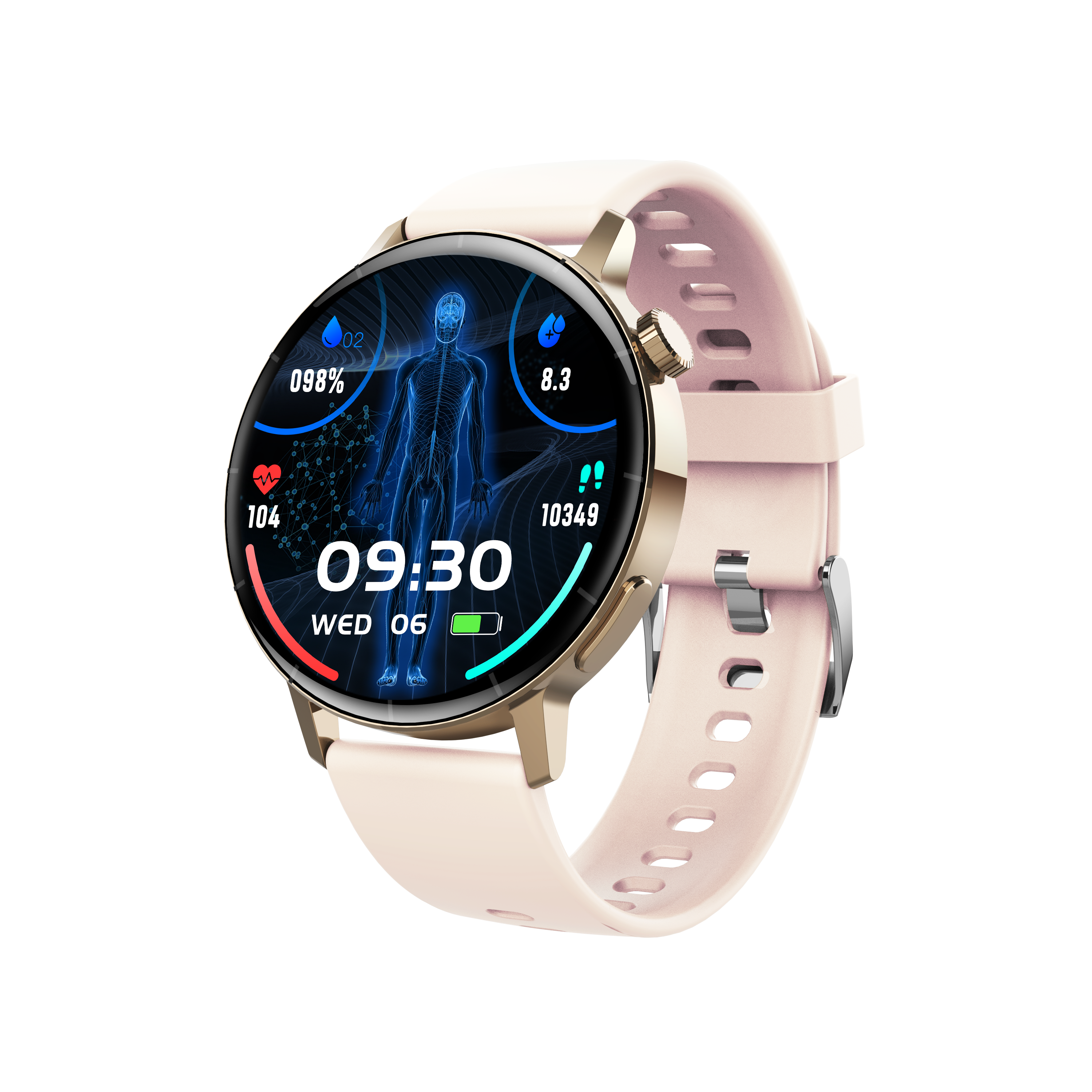 Zelara Watch 5 pro Blutzucker-, Blutsauerstoff-, Blutfett- und Druck-HRV-Erkennung