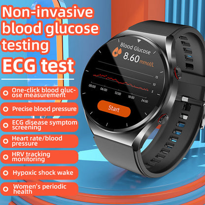 Ein-Klick Blutzucker|Blutglukose Blutdruck EKG|EKG HRV Herzfrequenzmonitor Gesundheits-Smartwatch