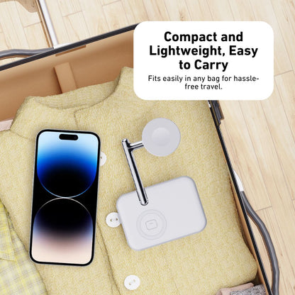2-in-1 Uhr- &amp; AirPods Ladegerät – Schnelles Kabelloses Laden, Faltbar, Kompatibel mit Apple und Samsung