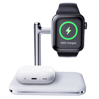 2-in-1 Uhr- &amp; AirPods Ladegerät – Schnelles Kabelloses Laden, Faltbar, Kompatibel mit Apple und Samsung