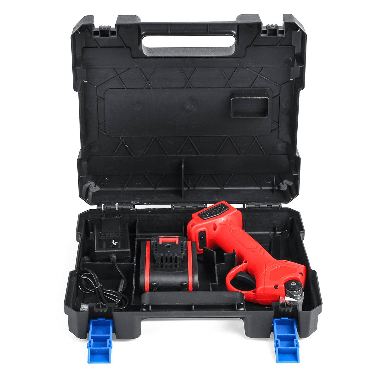 Akku-Gartenscheren-Set mit 2 Akkus und Koffer