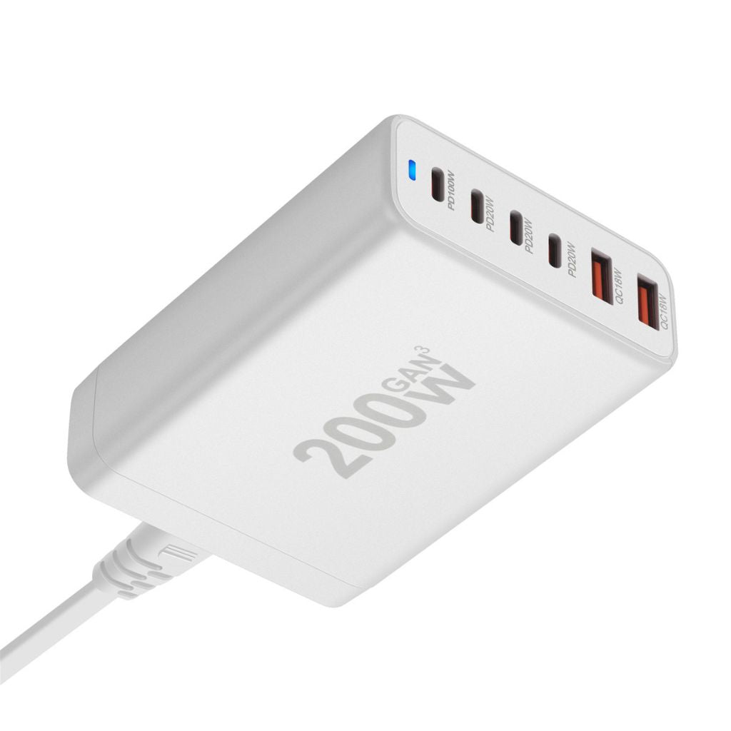 200W GaN 6-Port USB-C Ladegerät