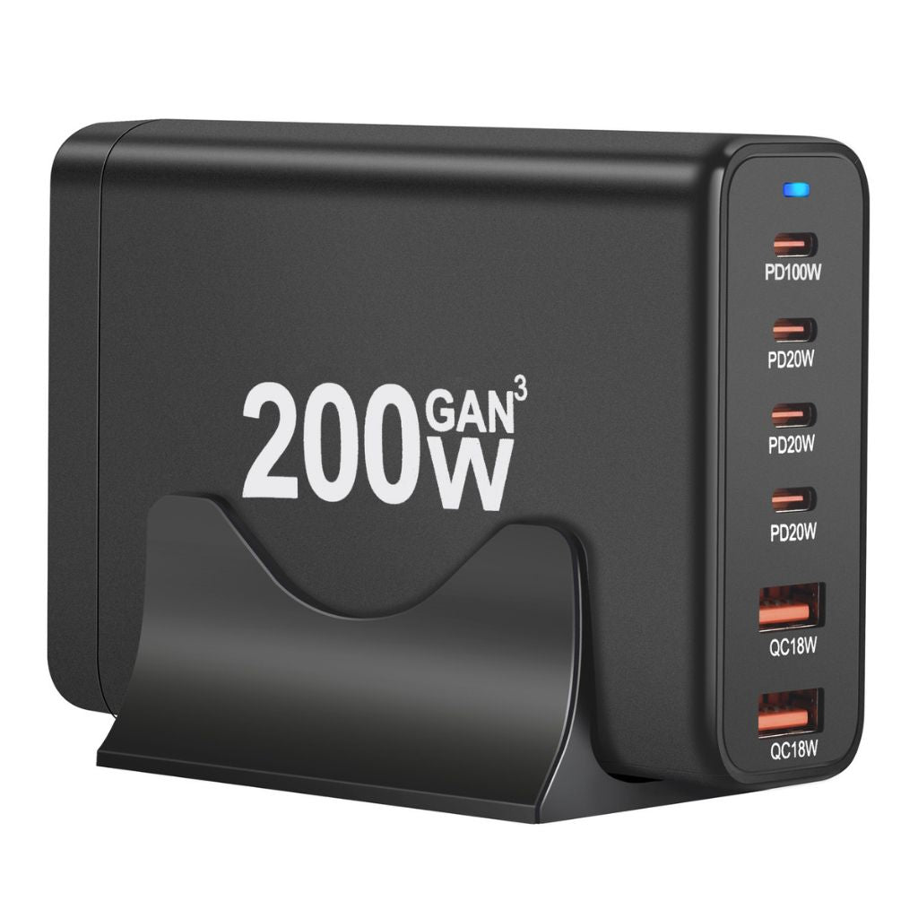 200W GaN 6-Port USB-C Ladegerät