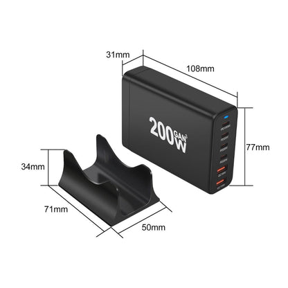 200W GaN 6-Port USB-C Ladegerät