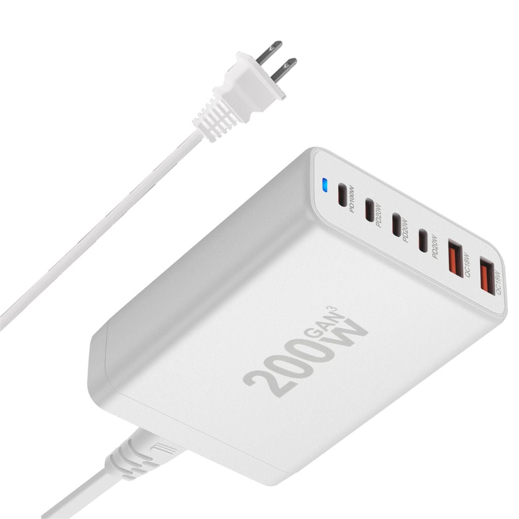 200W GaN 6-Port USB-C Ladegerät