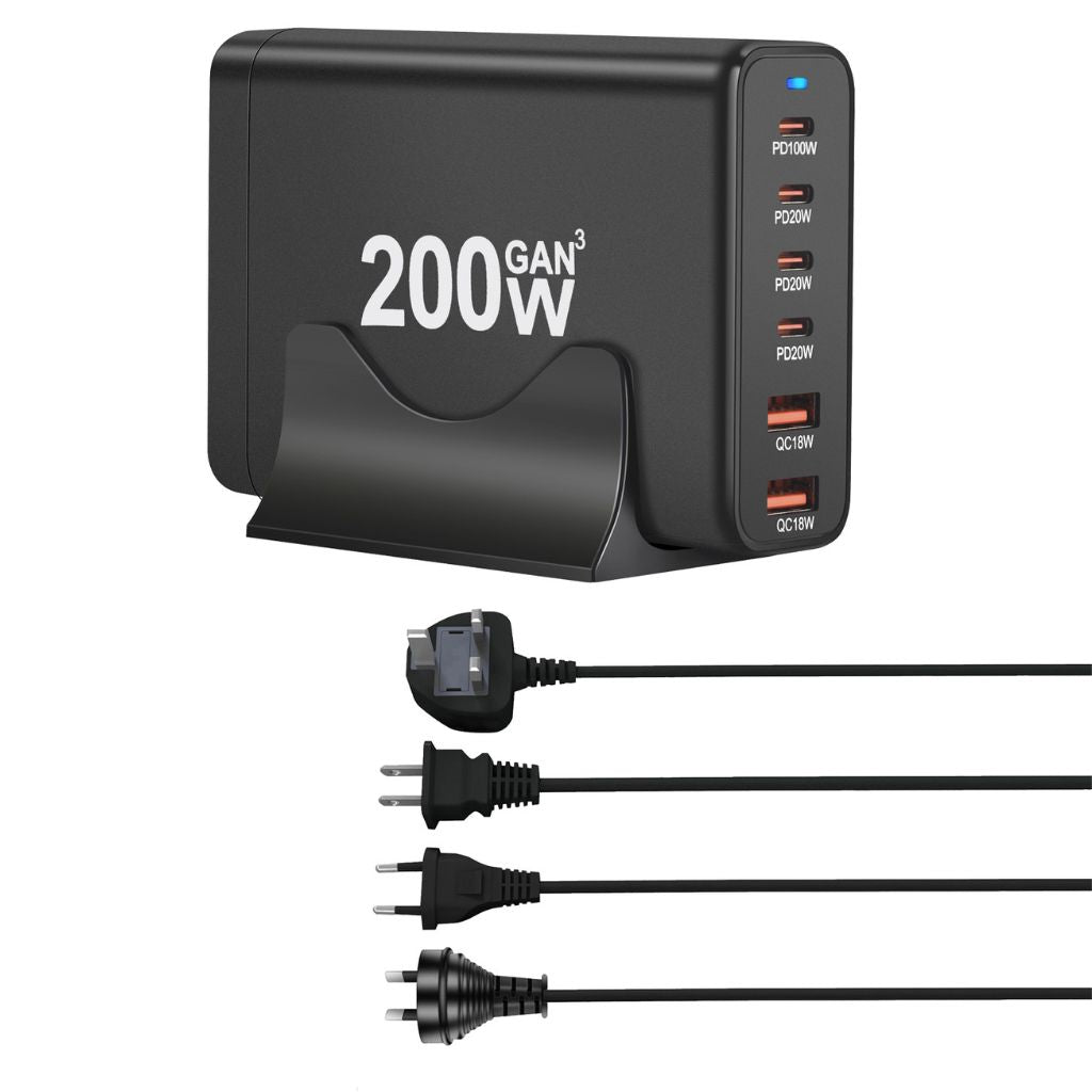 200W GaN 6-Port USB-C Ladegerät