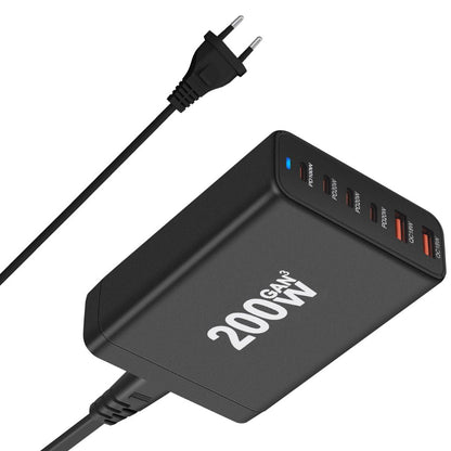 200W GaN 6-Port USB-C Ladegerät