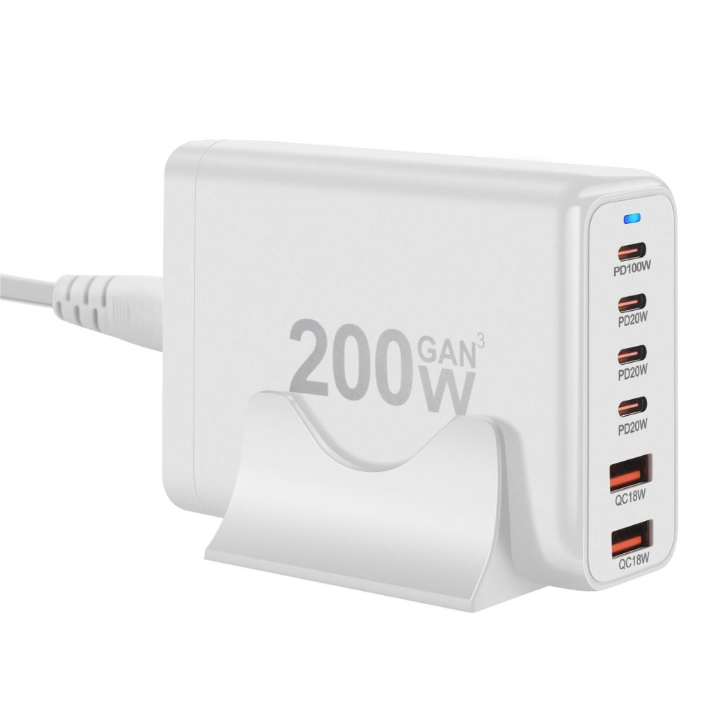 200W GaN 6-Port USB-C Ladegerät