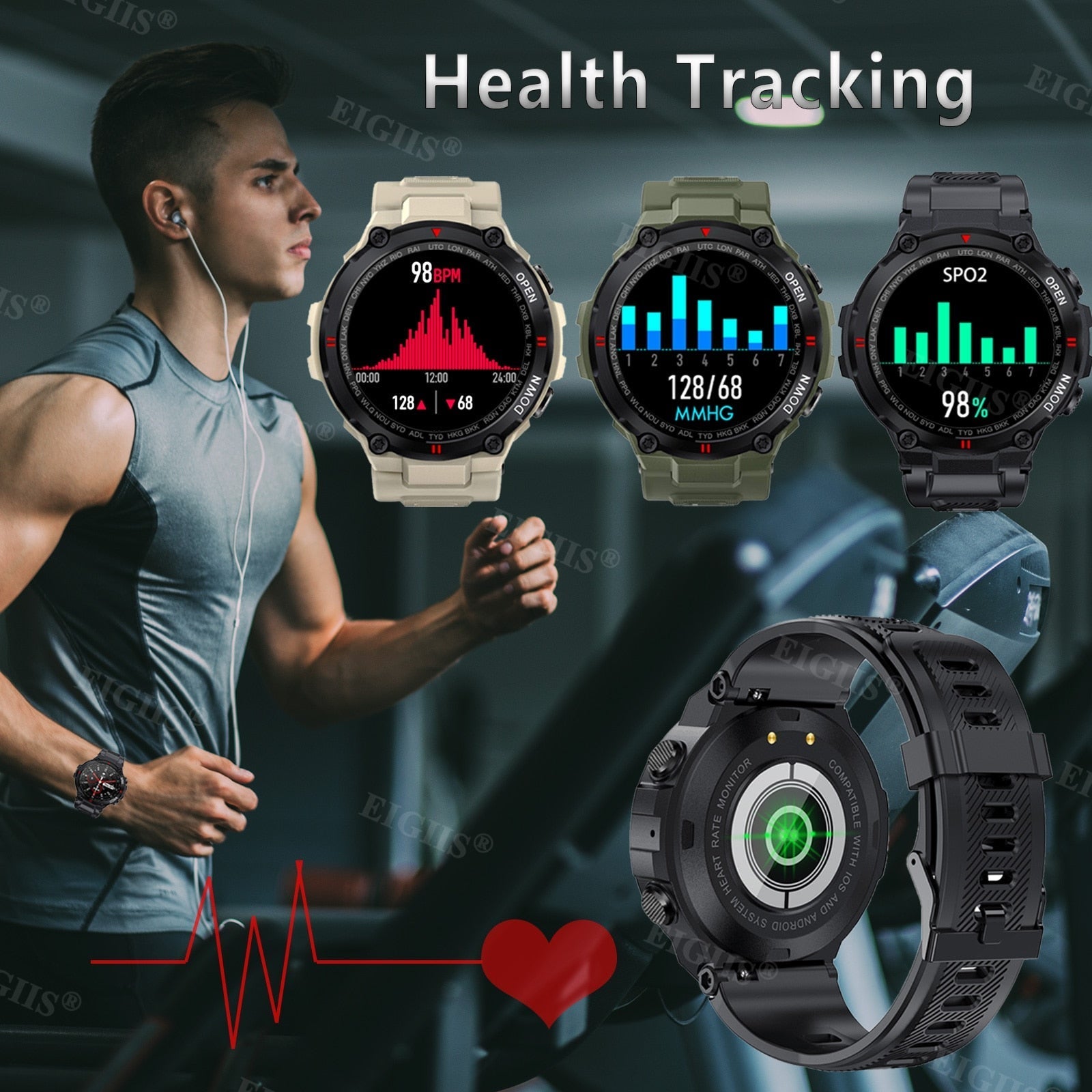 Zelara Smart Watch Herren Sport Fitness Tracker K22