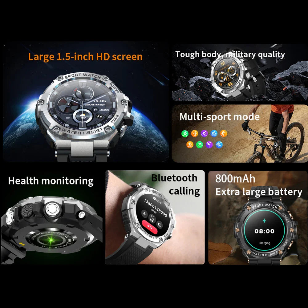 Zelara Neue Smartwatch Bluetooth-Anruf Gesundheits herzfrequenz Sportuhr T88