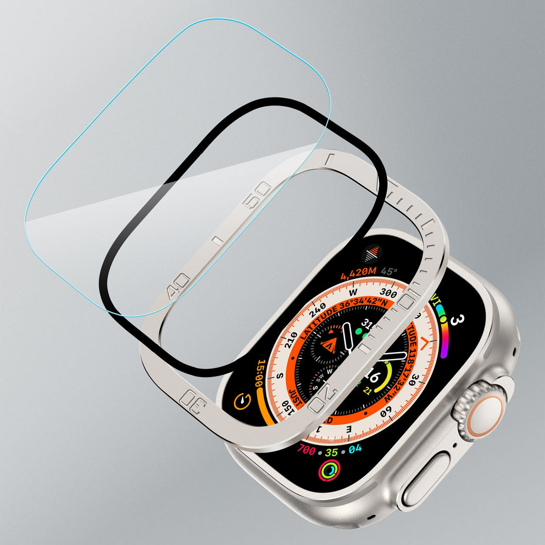 Tempered Glass Bildschirm Schutzfolie Vollständige Abdeckung Für Apple Watch Ultra / Ultra2