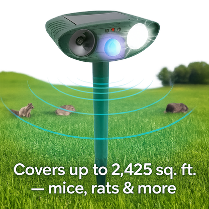 Solarbetriebener Ultraschall-Mäuseschreck für Außen – Wetterfest &amp; Chemiefrei mit Bewegungssensor