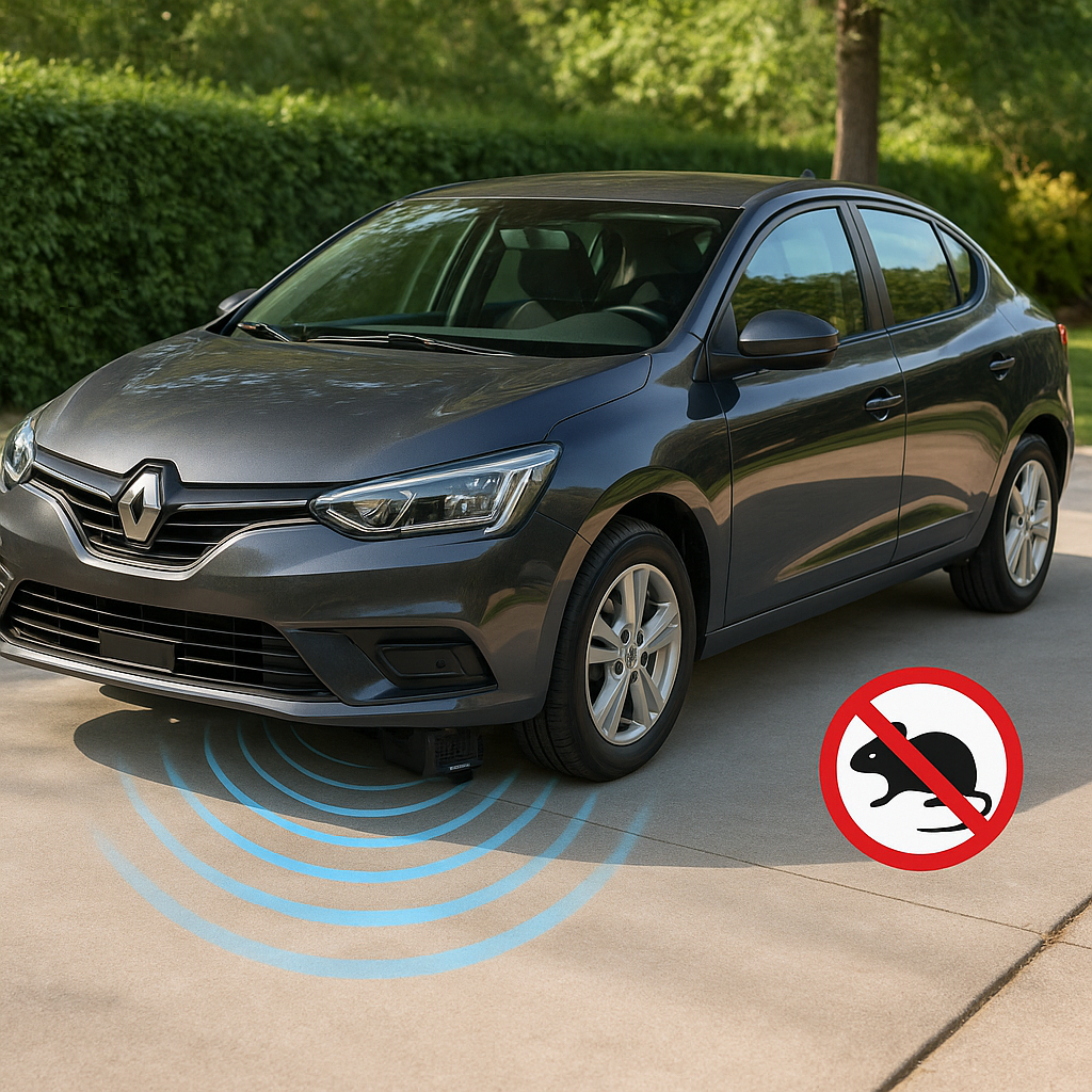 Tragbarer Ultraschall-Mäusevertreiber fürs Auto, Selbstversorgend, 300 ft² Reichweite, LED-Indikator, Ein-/Aus-Schalter