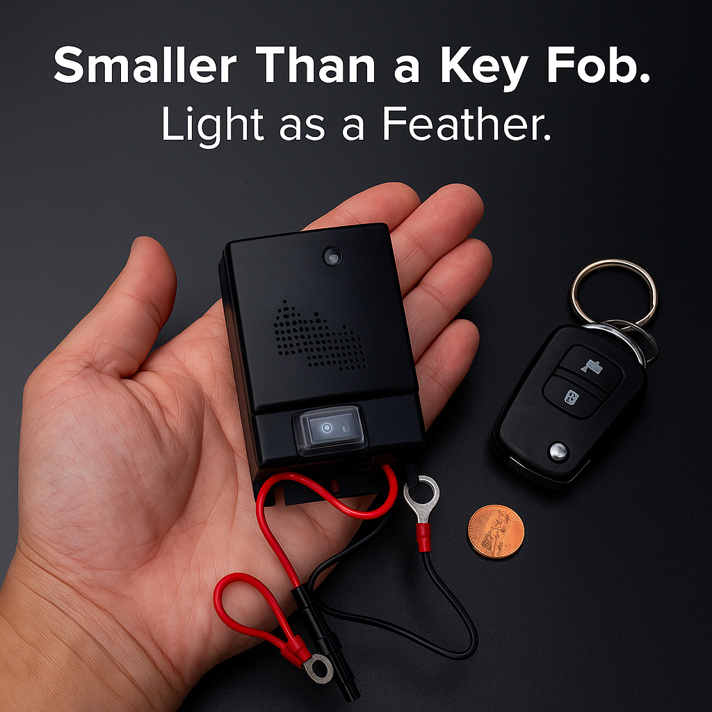 Tragbarer Ultraschall-Mäusevertreiber fürs Auto, Selbstversorgend, 300 ft² Reichweite, LED-Indikator, Ein-/Aus-Schalter