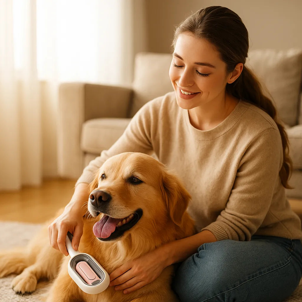Tierhaarbürste für Möbel, Kleidung &amp; Fellpflege – 2-in-1 Silikonbürste für Hunde &amp; Katzen