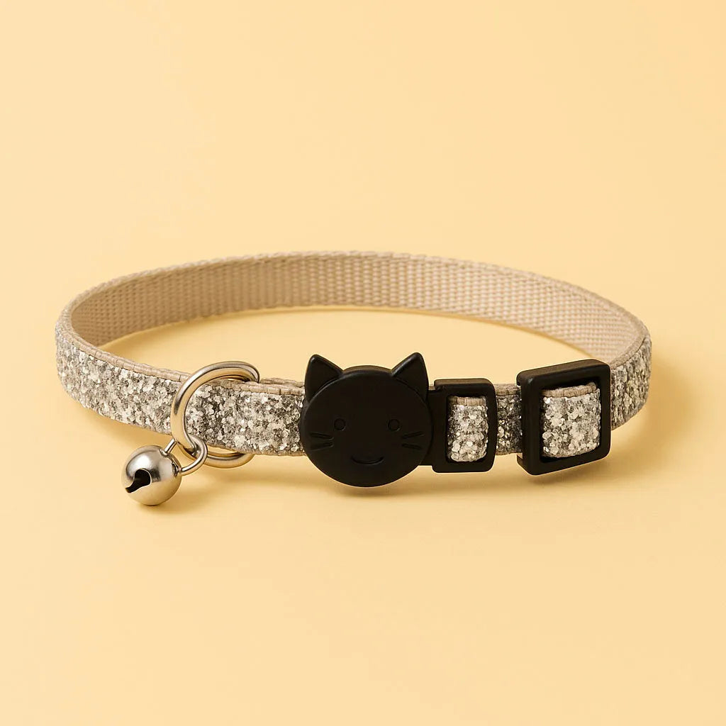 Katzenhalsband mit Sicherheitsverschluss &amp; Glöckchen | Verstellbar