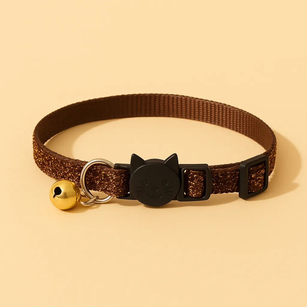 Katzenhalsband mit Sicherheitsverschluss &amp; Glöckchen | Verstellbar