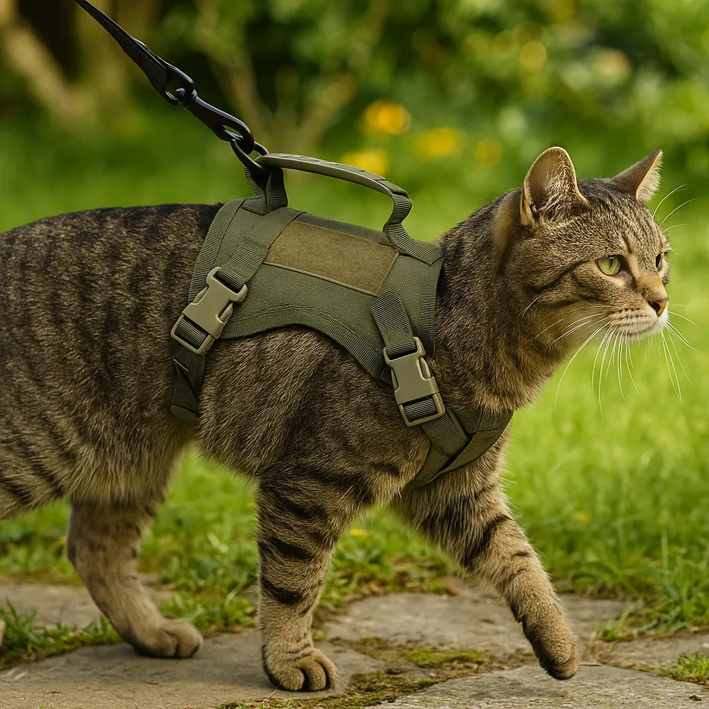 Katzengeschirr mit Leine | Ausbruchsicher, gepolstert &amp; verstellbar