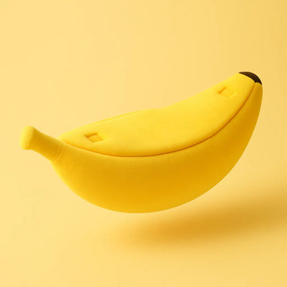 Katzenbett in Bananenform – Weiches Kuschelnest für Geborgenheit &amp; besseren Schlaf