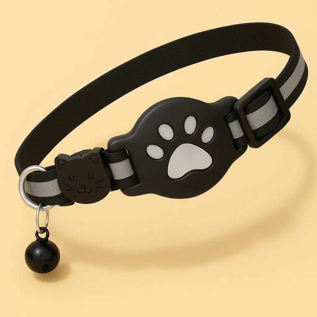 AirTag Katzenhalsband mit Sicherheitsverschluss &amp; Glocke – GPS-Ortung für Freigänger