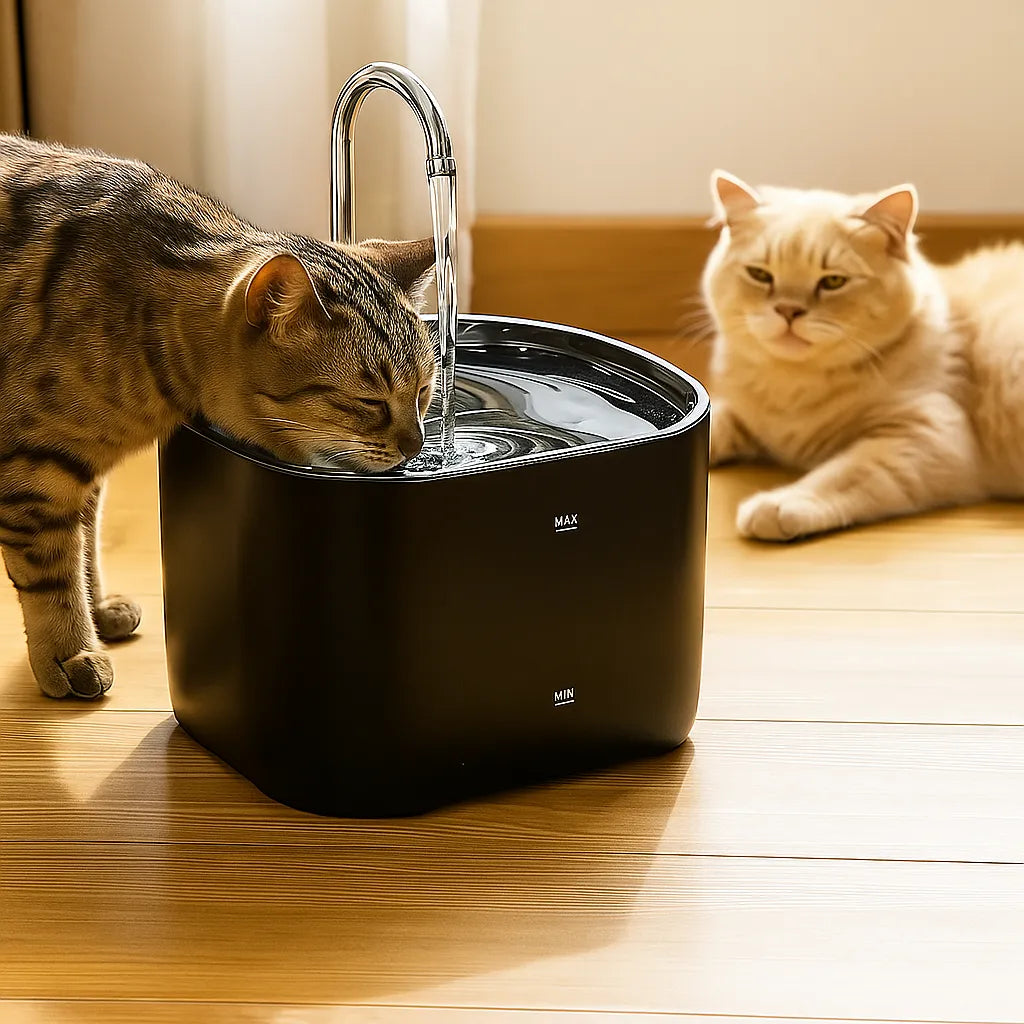 Katzen Trinkbrunnen mit Filter &amp; Pumpe – Leiser Automatischer Wasserbrunnen für Katzen